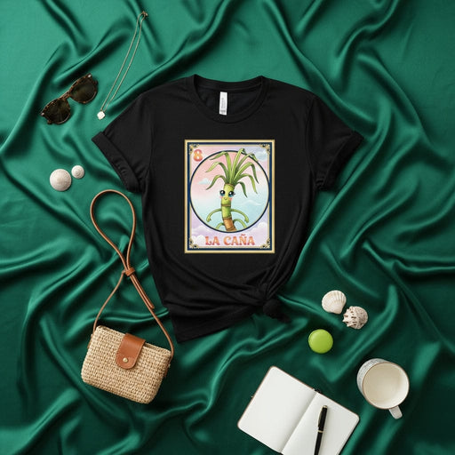 LA CAÑA Mexican Loteria Sugar Cane Card Shirt, Kawaii Cute Funny Graphic Tee, Traditional Game Design, Unisex T-Shirt Gift Mexicada