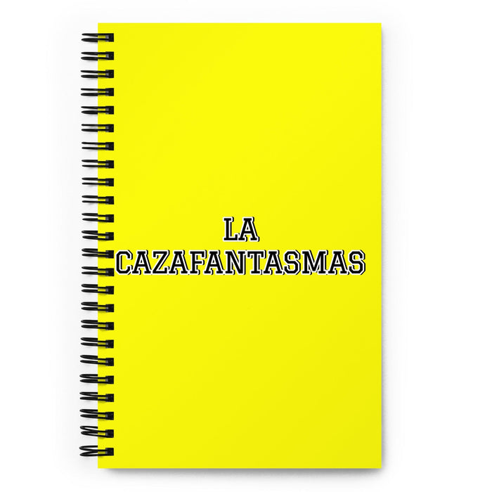 La Cazafantasmas The Ghostbuster | Yellow Spiral Notebook, 140 Dotted Sheets | Funny Gift Idea Home Office Work | Mexican Spanish Pride Gift Mexicada