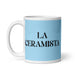 La Ceramista The Ceramic Artist Funny Home Office Work Coffee Mug Mexican Spanish Pride Gift White Glossy Cup Sky Blue Card Mug Mexicada