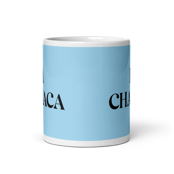 La Chamaca The Kid Funny Home Office Work Coffee Mug Mexican Spanish Pride Gift White Glossy Cup Sky Blue Card Mug Mexicada