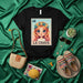 LA CHAVA Cute Modern Loteria Card T-Shirt, Mexican Bingo Game La Sirena Aesthetic Style Tee, Unisex Graphic Shirt with Pretty Girl and Floral Crown Design, Latina Culture Gift Idea, Number 14 Mexicada