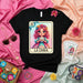 LA CHAVA Cute Pastel Pink-Haired Girl Loteria Card Number 8 T-Shirt Mexican Bingo Game Unisex Graphic Tee Gift for Her Mexicada