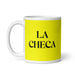 La Checa The Czech Funny Home Office Work Coffee Mug Mexican Spanish Pride Gift White Glossy Cup Yellow Card Mug Mexicada