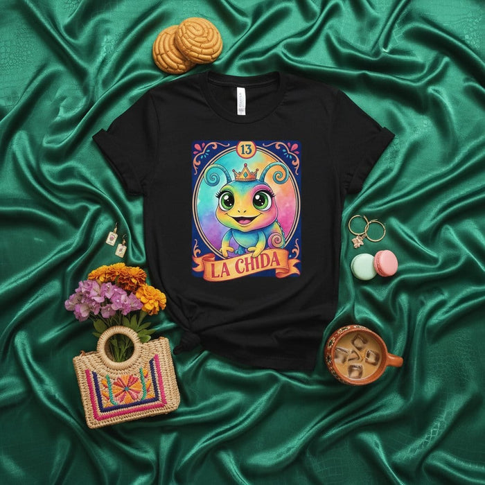 LA CHIDA Loteria Card T-Shirt Cute Magical Cartoon Critter Rainbow Art Tee Unisex Mexican Game Inspired Birthday Gift for Her and Him Number 13 Mexicada