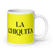 La Chiquita The Little One Funny Home Office Work Coffee Mug Mexican Spanish Pride Gift White Glossy Cup Yellow Card Mug Mexicada 20 oz