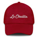La Chulita Embroidered Dad Hat | Cute Girl, Charming, Sweet, Playful, Bright | L5 Mexicada Cranberry