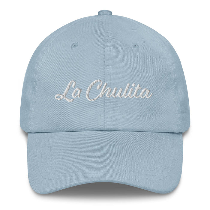 La Chulita Embroidered Dad Hat | Cute Girl, Charming, Sweet, Playful, Bright | L5 Mexicada Light Blue