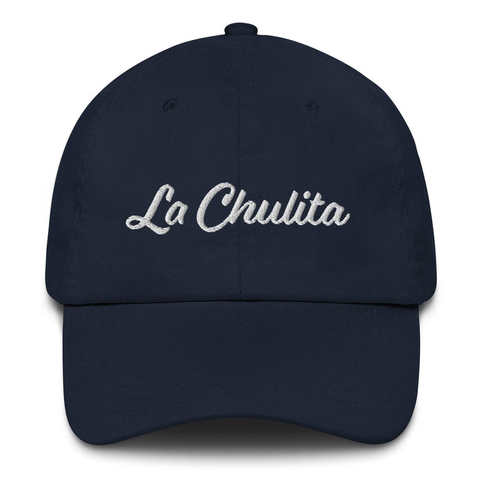 La Chulita Embroidered Dad Hat | Cute Girl, Charming, Sweet, Playful, Bright | L5 Mexicada Navy