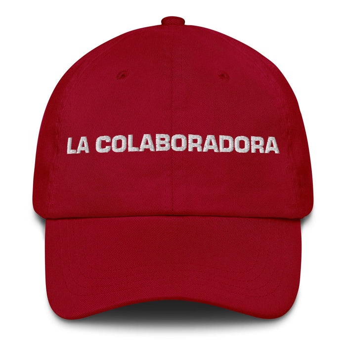 La Colaboradora The Collaborator Mexican Spanish Pride Gift Regalo Dad Hat Mexicada Cranberry