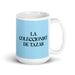 La Coleccionista De Tazas The Mug Collector Funny Home Office Work Coffee Mug Mexican Spanish Pride Gift White Glossy Cup Sky Blue Card Mug Mexicada 15 oz