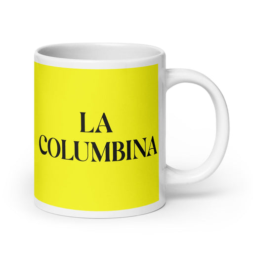 La Columbina The Columbus Resident Funny Home Office Work Coffee Mug Mexican Spanish Pride Gift White Glossy Cup Yellow Card Mug Mexicada 20 oz