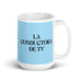 La Conductora De Tv The Tv Host Funny Home Office Work Coffee Mug Mexican Spanish Pride Gift White Glossy Cup Sky Blue Card Mug Mexicada 15 oz