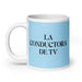 La Conductora De Tv The Tv Host Funny Home Office Work Coffee Mug Mexican Spanish Pride Gift White Glossy Cup Sky Blue Card Mug Mexicada