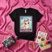 LA CONEJA Cute Bunny Loteria Card T-Shirt, Unisex Graphic Tee, Kawaii Rabbit Mexican Bingo Game Design, Number 14, Pink Blue Floral Frame Mexicada