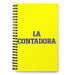 La Contadora The Accountant | Yellow Spiral Notebook, 140 Dotted Sheets | Funny Gift Idea Home Office Work | Mexican Spanish Pride Gift Mexicada