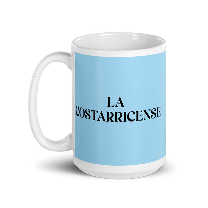 La Costarricense The Costa Rican Funny Home Office Work Coffee Mug Mexican Spanish Pride Gift White Glossy Cup Sky Blue Card Mug Mexicada