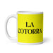 La Cotorra The Chatterbox Funny Home Office Work Coffee Mug Mexican Spanish Pride Gift White Glossy Cup Yellow Card Mug Mexicada