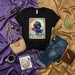 LA CROW Loteria Card 13 T-Shirt: Cute Cartoon Crow with Crown and Lantern Unisex Graphic Tee, Dark Academia Mystical Bird Artwork Top Mexicada