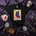 LA CROW Loteria Card T-Shirt, Cute Witchy Crow with Wizard Hat Graphic Tee, Number 13 Mexican Bingo Style Design, Spooky Bird Unisex Shirt Mexicada