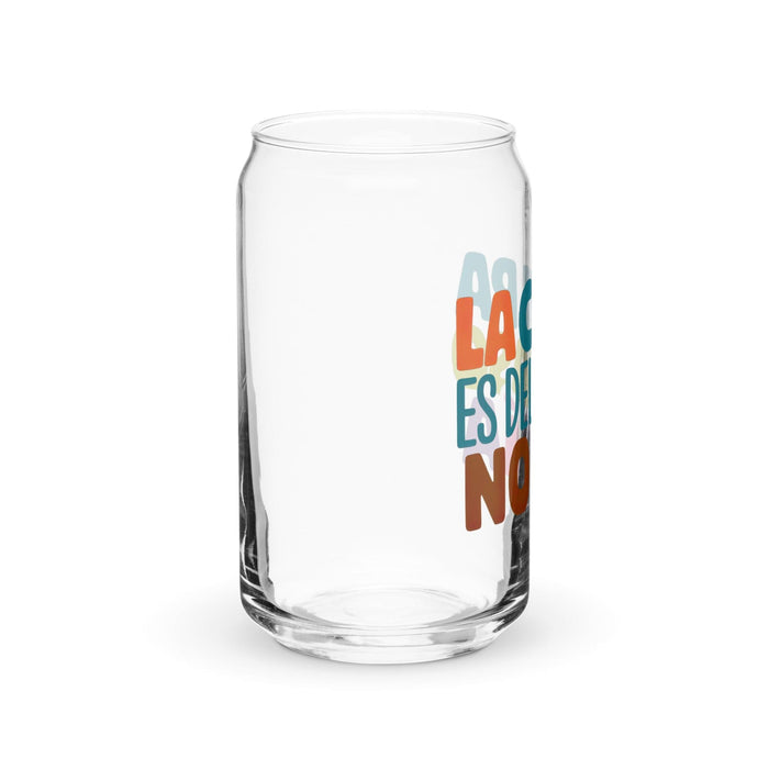 La Culpa Es Del Vaso, No Mía Exclusive Art Piece Can-Shaped Glass Home Office Work Mexican Spanish Pride Gift Cup One-Of-A-Kind Calligraphy Glass | L2 Mexicada