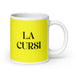 La Cursi The Cheesy One Funny Home Office Work Coffee Mug Mexican Spanish Pride Gift White Glossy Cup Yellow Card Mug Mexicada 20 oz