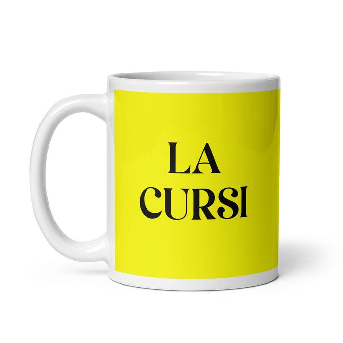 La Cursi The Cheesy One Funny Home Office Work Coffee Mug Mexican Spanish Pride Gift White Glossy Cup Yellow Card Mug Mexicada