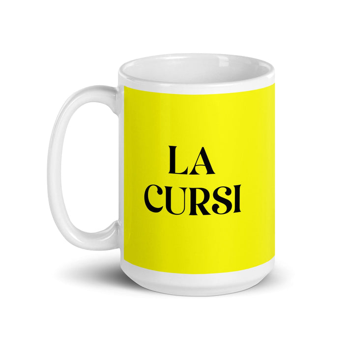 La Cursi The Cheesy One Funny Home Office Work Coffee Mug Mexican Spanish Pride Gift White Glossy Cup Yellow Card Mug Mexicada