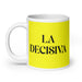 La Decisiva The Decisive One Funny Home Office Work Coffee Mug Mexican Spanish Pride Gift White Glossy Cup Yellow Card Mug Mexicada