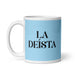 La Deísta The Deist Funny Home Office Work Coffee Mug Mexican Spanish Pride Gift White Glossy Cup Sky Blue Card Mug Mexicada