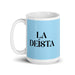 La Deísta The Deist Funny Home Office Work Coffee Mug Mexican Spanish Pride Gift White Glossy Cup Sky Blue Card Mug Mexicada