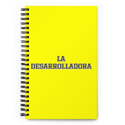 La Desarrolladora The Developer | Yellow Spiral Notebook, 140 Dotted Sheets | Funny Gift Idea Home Office Work | Mexican Spanish Pride Gift Mexicada