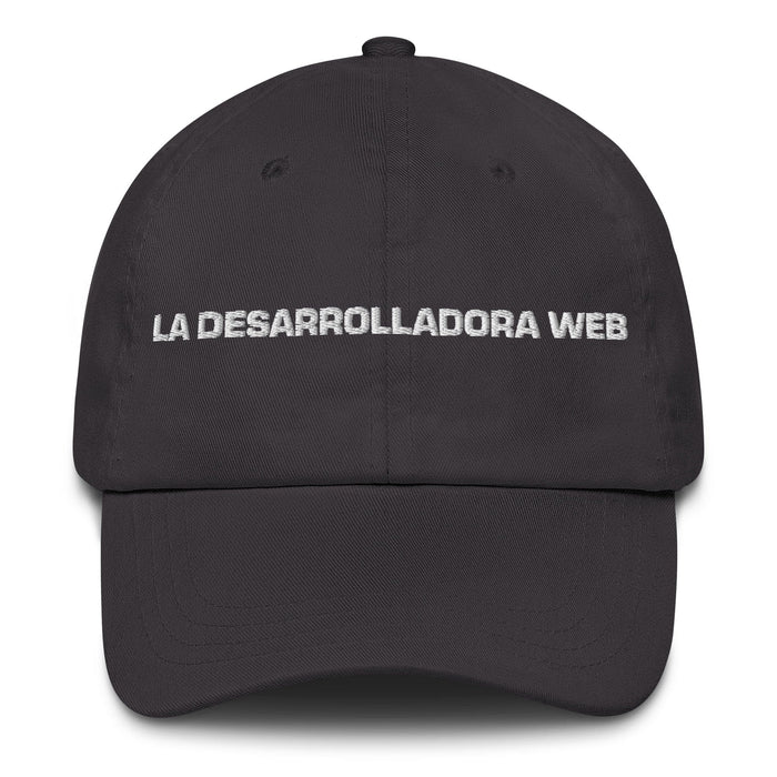 La Desarrolladora Web The Web Developer Mexican Spanish Pride Gift Regalo Dad Hat Mexicada Dark Grey