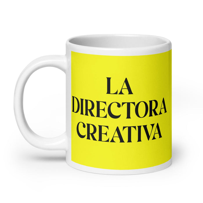 La Directora Creativa The Creative Director Funny Home Office Work Coffee Mug Mexican Spanish Pride Gift White Glossy Cup Yellow Card Mug Mexicada