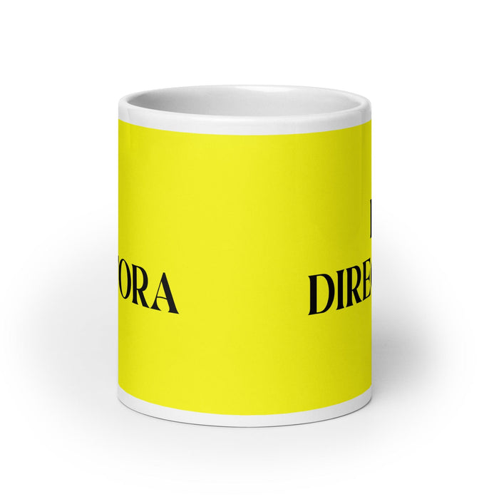 La Directora The Director Funny Home Office Work Coffee Mug Mexican Spanish Pride Gift White Glossy Cup Yellow Card Mug Mexicada