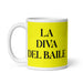 La Diva Del Baile The Dance Diva Funny Home Office Work Coffee Mug Mexican Spanish Pride Gift White Glossy Cup Yellow Card Mug Mexicada