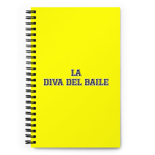 La Diva Del Baile The Dance Diva | Yellow Spiral Notebook, 140 Dotted Sheets | Funny Gift Idea Home Office Work | Mexican Spanish Pride Gift Mexicada