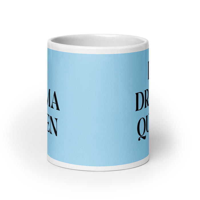 La Drama Queen The Drama Queen / The Drama King Funny Home Office Work Coffee Mug Mexican Spanish Pride Gift White Glossy Cup Sky Blue Card Mug Mexicada