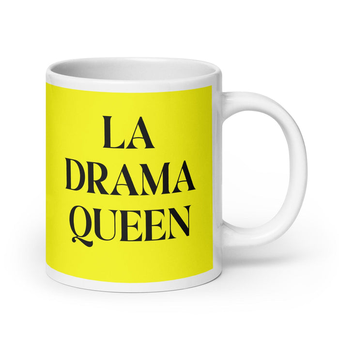 La Drama Queen The Drama Queen / The Drama King Funny Home Office Work Coffee Mug Mexican Spanish Pride Gift White Glossy Cup Yellow Card Mug Mexicada 20 oz