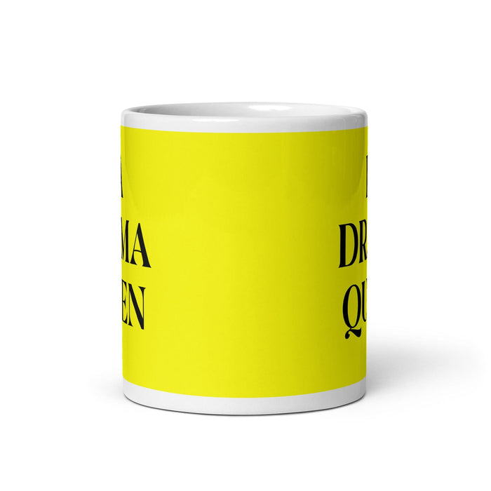 La Drama Queen The Drama Queen / The Drama King Funny Home Office Work Coffee Mug Mexican Spanish Pride Gift White Glossy Cup Yellow Card Mug Mexicada