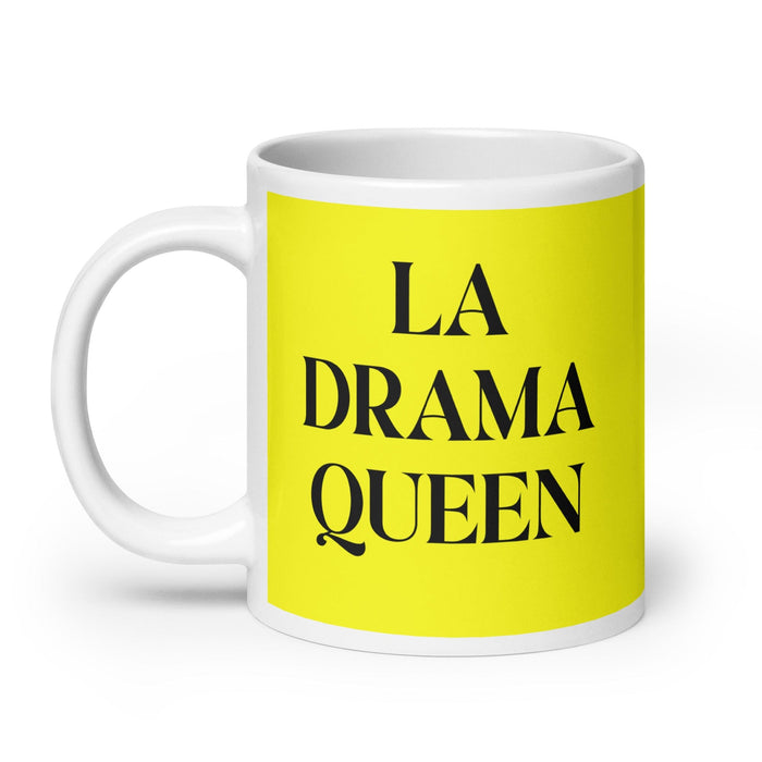 La Drama Queen The Drama Queen / The Drama King Funny Home Office Work Coffee Mug Mexican Spanish Pride Gift White Glossy Cup Yellow Card Mug Mexicada