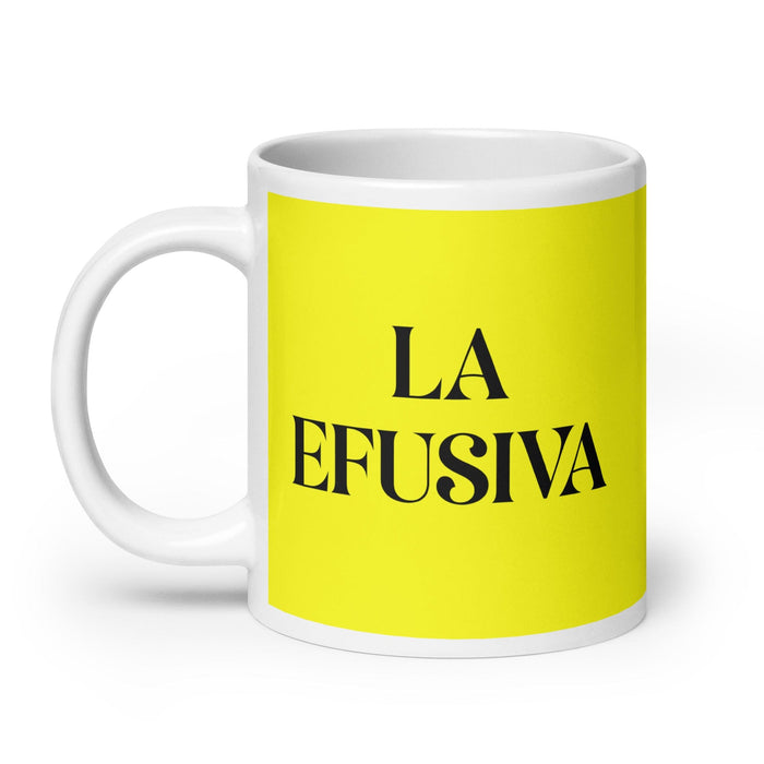 La Efusiva The Effusive One Funny Home Office Work Coffee Mug Mexican Spanish Pride Gift White Glossy Cup Yellow Card Mug Mexicada