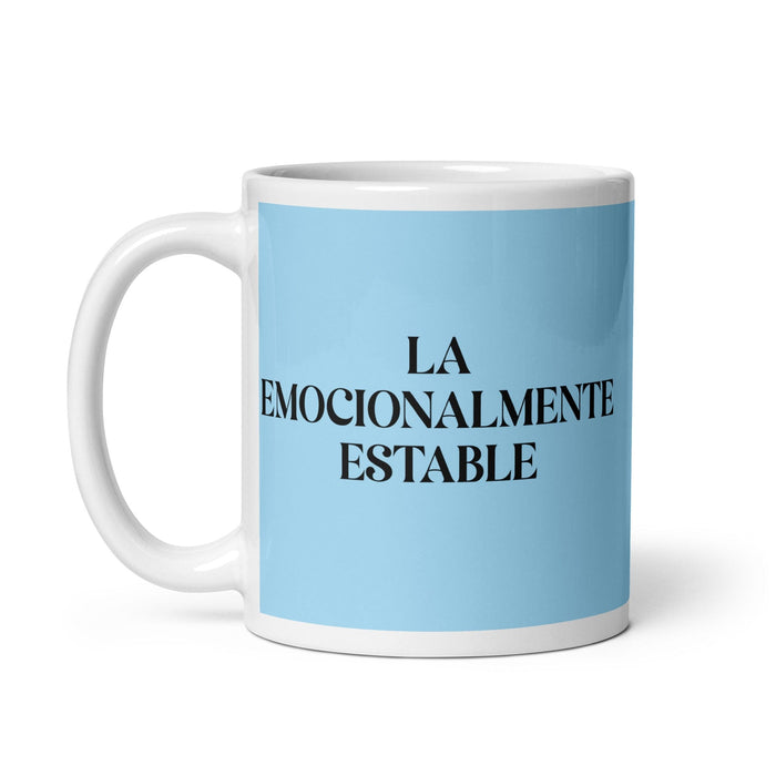 La Emocionalmente Estable The Emotionally Stable Funny Home Office Work Coffee Mug Mexican Spanish Pride Gift White Glossy Cup Sky Blue Card Mug Mexicada