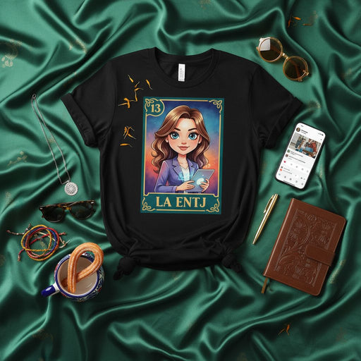 LA ENTJ Loteria Card T-Shirt, Funny Myers-Briggs Personality Type Graphic Tee, Commander Extroverted Intuitive Thinking Judging Shirt, Unique Gift Idea Mexicada