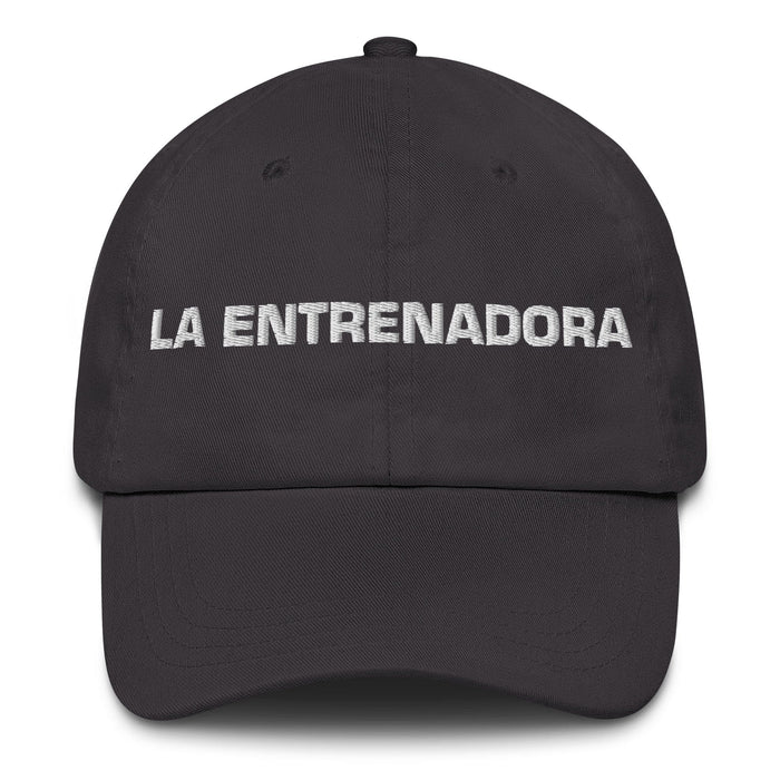 La Entrenadora The Coach Mexican Spanish Pride Gift Regalo Dad Hat Mexicada Dark Grey