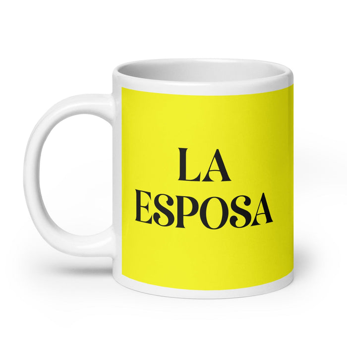 La Esposa The Wife / The Husband Funny Home Office Work Coffee Mug Mexican Spanish Pride Gift White Glossy Cup Yellow Card Mug Mexicada