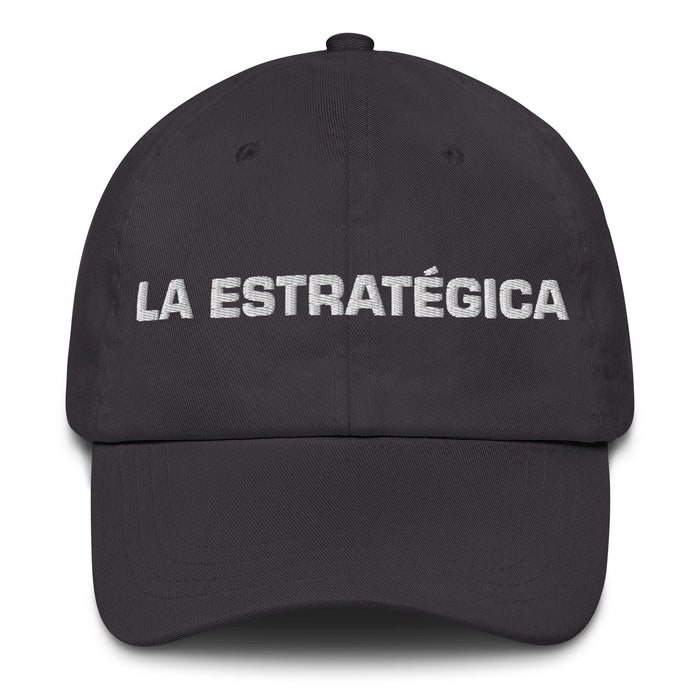 La Estratégica The Strategic One Mexican Spanish Pride Gift Regalo Dad Hat Mexicada Dark Grey