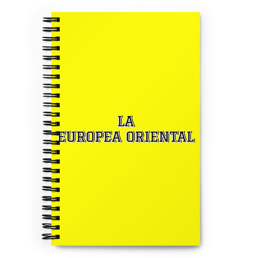 La Europea Oriental The Eastern European | Yellow Spiral Notebook, 140 Dotted Sheets | Funny Gift Idea Home Office Work | Mexican Spanish Pride Gift Mexicada