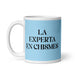 La Experta En Chismes The Gossip Expert Funny Home Office Work Coffee Mug Mexican Spanish Pride Gift White Glossy Cup Sky Blue Card Mug Mexicada