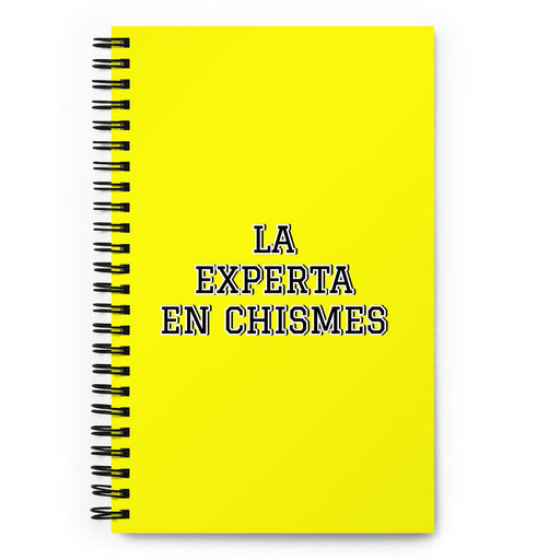 La Experta En Chismes The Gossip Expert | Yellow Spiral Notebook, 140 Dotted Sheets | Funny Gift Idea Home Office Work | Mexican Spanish Pride Gift Mexicada