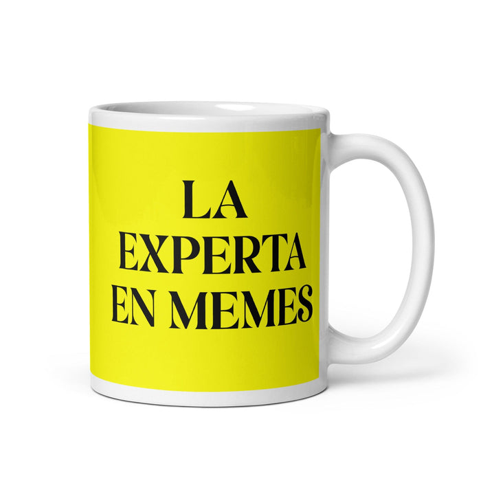 La Experta En Memes The Meme Expert Funny Home Office Work Coffee Mug Mexican Spanish Pride Gift White Glossy Cup Yellow Card Mug Mexicada 11 oz